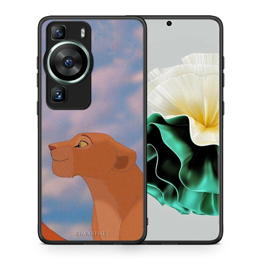 Θήκη Huawei P60 Lion Love 2 από τη Smartfits με σχέδιο στο πίσω μέρος και μαύρο περίβλημα | Huawei P60 Lion Love 2 Case with Colorful Back and Black Bezels