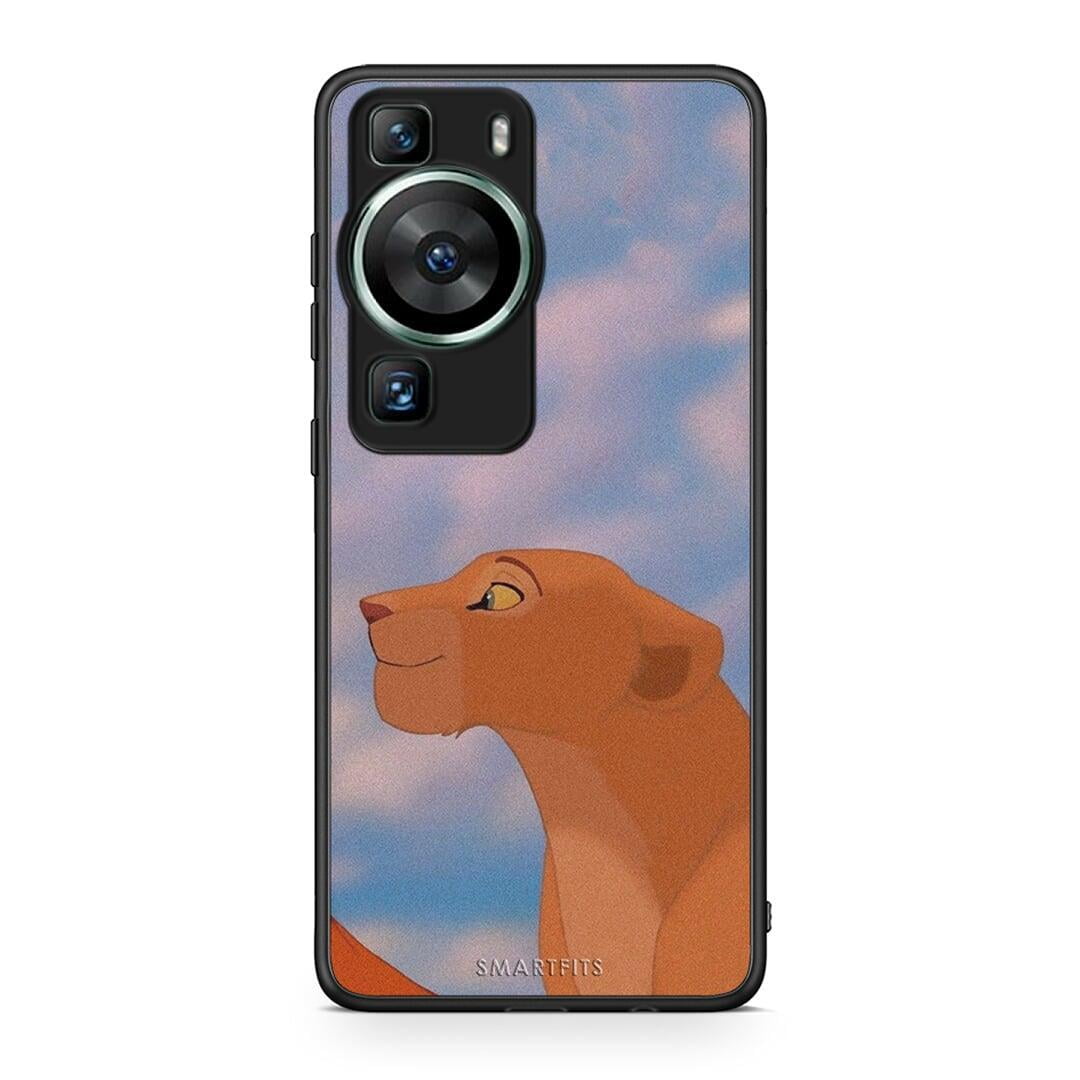 Θήκη Huawei P60 Lion Love 2 από τη Smartfits με σχέδιο στο πίσω μέρος και μαύρο περίβλημα | Huawei P60 Lion Love 2 Case with Colorful Back and Black Bezels