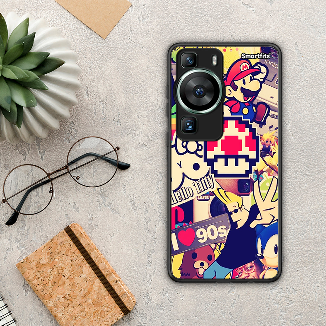 Θήκη Huawei P60 Love The 90s από τη Smartfits με σχέδιο στο πίσω μέρος και μαύρο περίβλημα | Huawei P60 Love The 90s Case with Colorful Back and Black Bezels