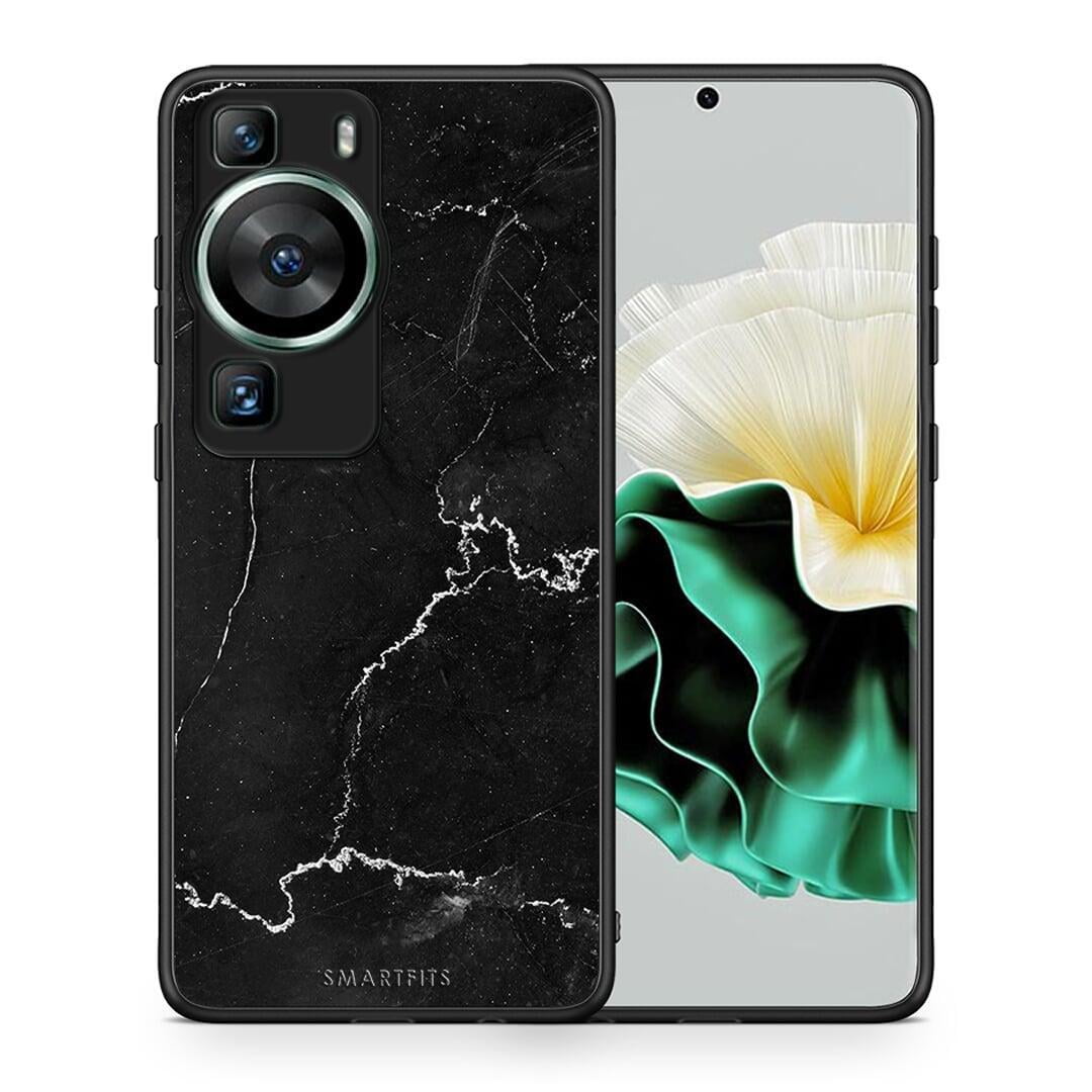 Θήκη Huawei P60 Marble Black από τη Smartfits με σχέδιο στο πίσω μέρος και μαύρο περίβλημα | Huawei P60 Marble Black Case with Colorful Back and Black Bezels