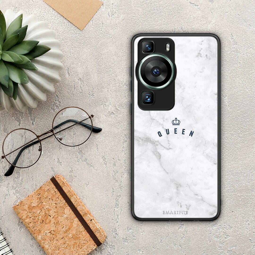 Θήκη Huawei P60 Marble Queen από τη Smartfits με σχέδιο στο πίσω μέρος και μαύρο περίβλημα | Huawei P60 Marble Queen Case with Colorful Back and Black Bezels