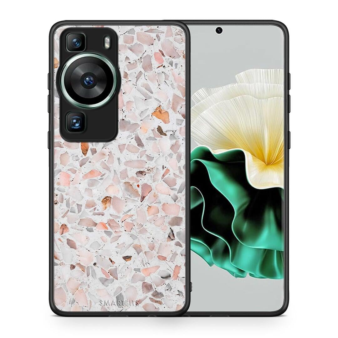 Θήκη Huawei P60 Marble Terrazzo από τη Smartfits με σχέδιο στο πίσω μέρος και μαύρο περίβλημα | Huawei P60 Marble Terrazzo Case with Colorful Back and Black Bezels