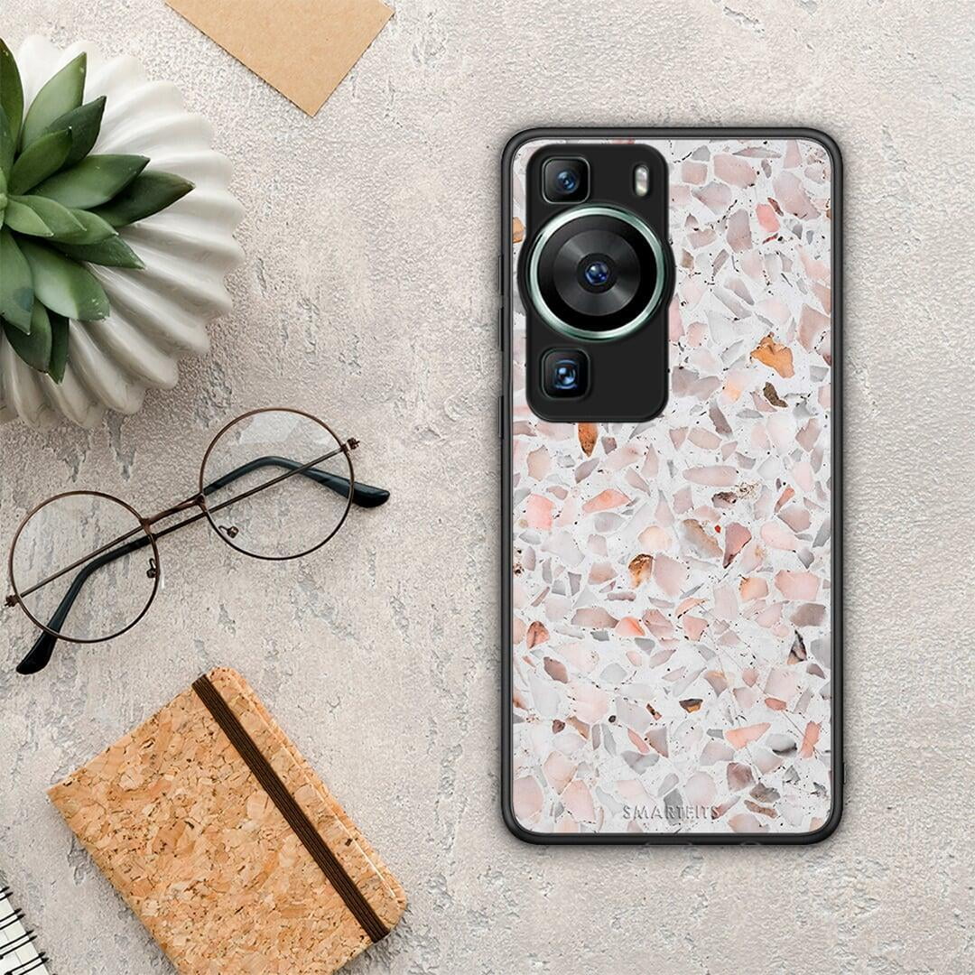 Θήκη Huawei P60 Marble Terrazzo από τη Smartfits με σχέδιο στο πίσω μέρος και μαύρο περίβλημα | Huawei P60 Marble Terrazzo Case with Colorful Back and Black Bezels