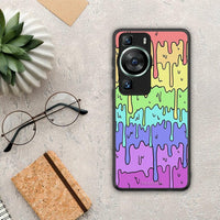 Thumbnail for Θήκη Huawei P60 Melting Rainbow από τη Smartfits με σχέδιο στο πίσω μέρος και μαύρο περίβλημα | Huawei P60 Melting Rainbow Case with Colorful Back and Black Bezels