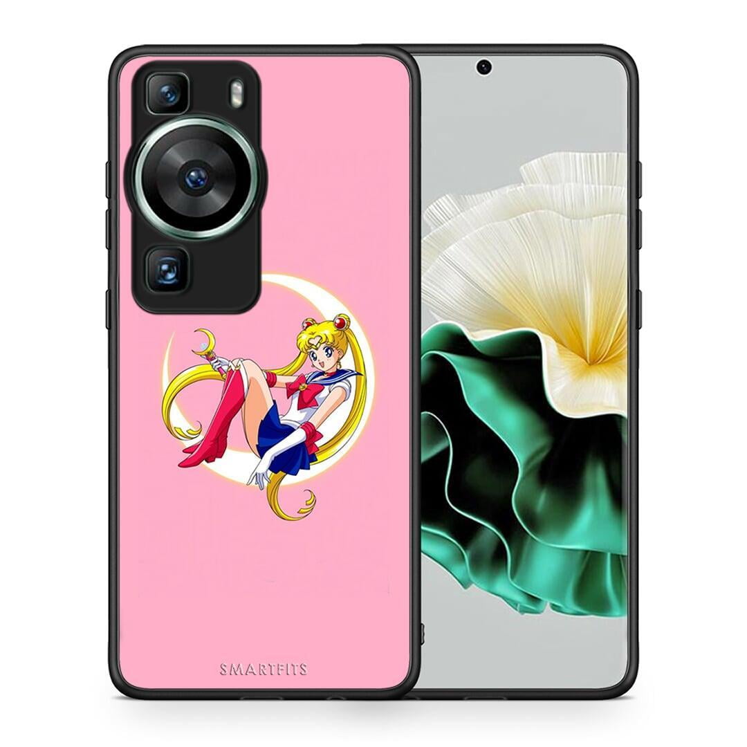 Θήκη Huawei P60 Moon Girl από τη Smartfits με σχέδιο στο πίσω μέρος και μαύρο περίβλημα | Huawei P60 Moon Girl Case with Colorful Back and Black Bezels