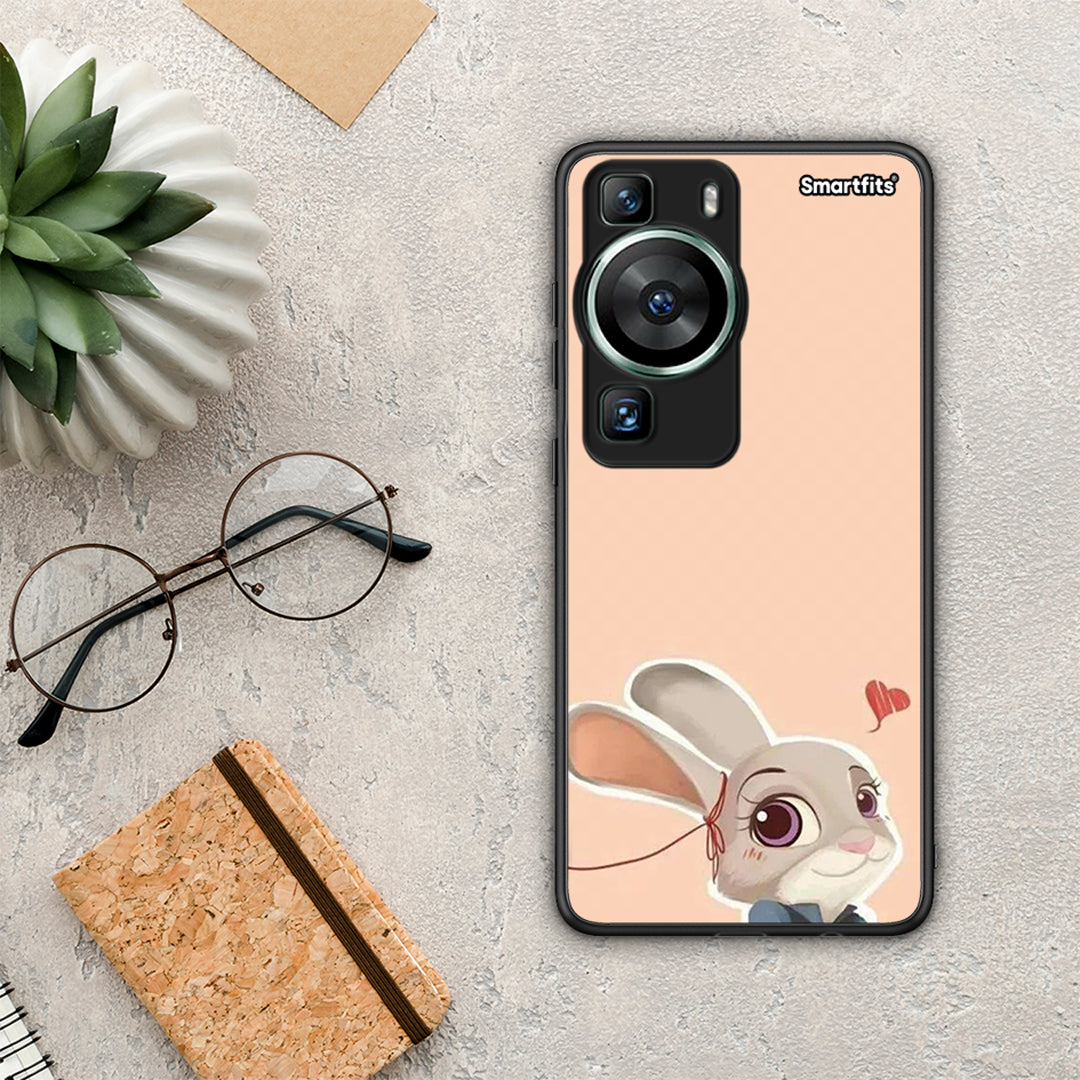 Θήκη Huawei P60 Nick Wilde And Judy Hopps Love 2 από τη Smartfits με σχέδιο στο πίσω μέρος και μαύρο περίβλημα | Huawei P60 Nick Wilde And Judy Hopps Love 2 Case with Colorful Back and Black Bezels