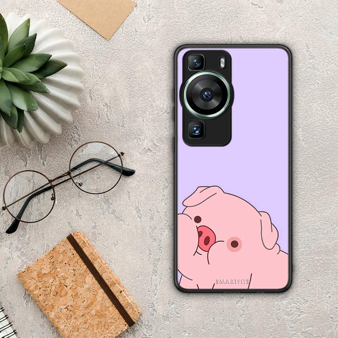 Θήκη Huawei P60 Pig Love 2 από τη Smartfits με σχέδιο στο πίσω μέρος και μαύρο περίβλημα | Huawei P60 Pig Love 2 Case with Colorful Back and Black Bezels