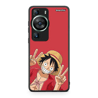 Thumbnail for Θήκη Huawei P60 Pirate Luffy από τη Smartfits με σχέδιο στο πίσω μέρος και μαύρο περίβλημα | Huawei P60 Pirate Luffy Case with Colorful Back and Black Bezels