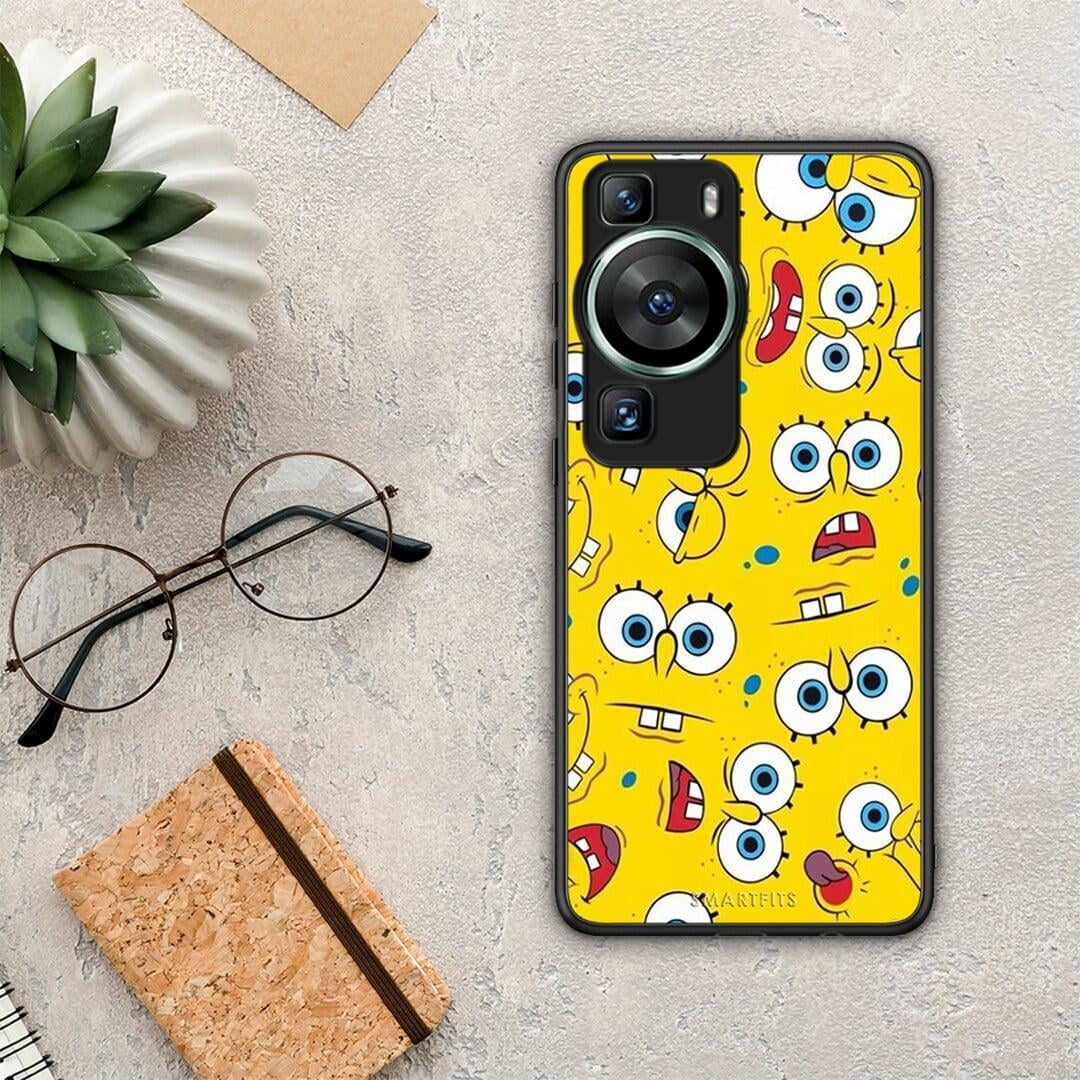 Θήκη Huawei P60 PopArt Sponge από τη Smartfits με σχέδιο στο πίσω μέρος και μαύρο περίβλημα | Huawei P60 PopArt Sponge Case with Colorful Back and Black Bezels