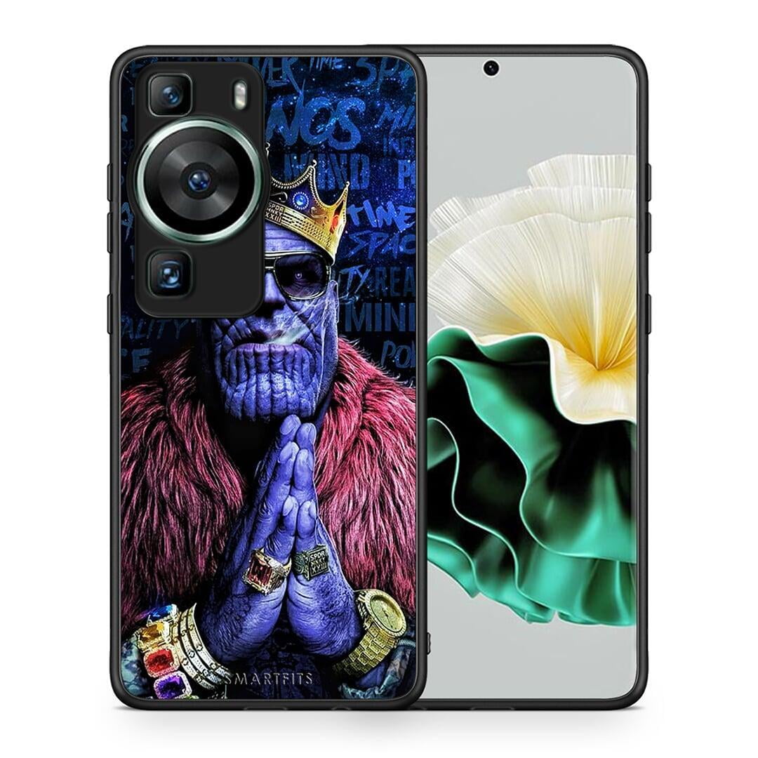 Θήκη Huawei P60 PopArt Thanos από τη Smartfits με σχέδιο στο πίσω μέρος και μαύρο περίβλημα | Huawei P60 PopArt Thanos Case with Colorful Back and Black Bezels