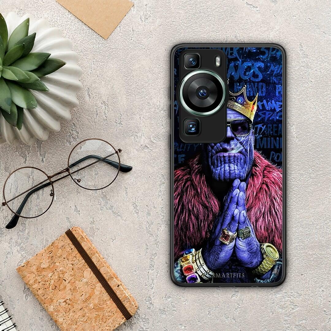 Θήκη Huawei P60 PopArt Thanos από τη Smartfits με σχέδιο στο πίσω μέρος και μαύρο περίβλημα | Huawei P60 PopArt Thanos Case with Colorful Back and Black Bezels