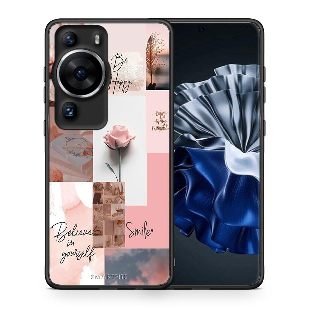 Θήκη Huawei P60 Pro Aesthetic Collage από τη Smartfits με σχέδιο στο πίσω μέρος και μαύρο περίβλημα | Huawei P60 Pro Aesthetic Collage Case with Colorful Back and Black Bezels