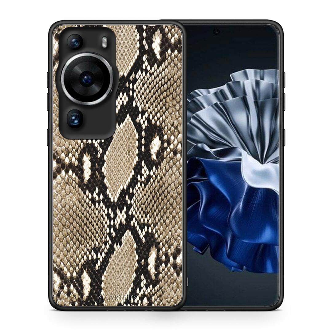 Θήκη Huawei P60 Pro Animal Fashion Snake από τη Smartfits με σχέδιο στο πίσω μέρος και μαύρο περίβλημα | Huawei P60 Pro Animal Fashion Snake Case with Colorful Back and Black Bezels