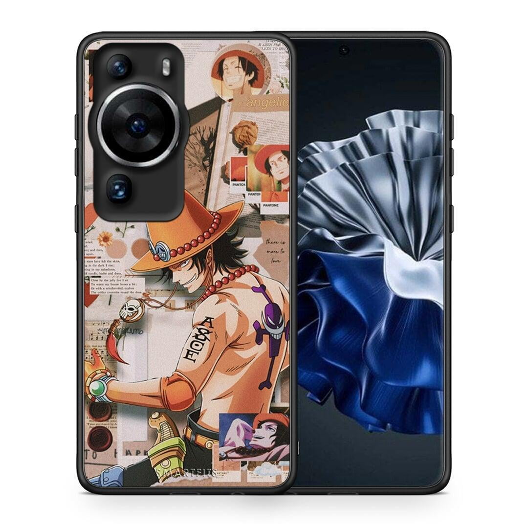 Θήκη Huawei P60 Pro Anime Collage από τη Smartfits με σχέδιο στο πίσω μέρος και μαύρο περίβλημα | Huawei P60 Pro Anime Collage Case with Colorful Back and Black Bezels