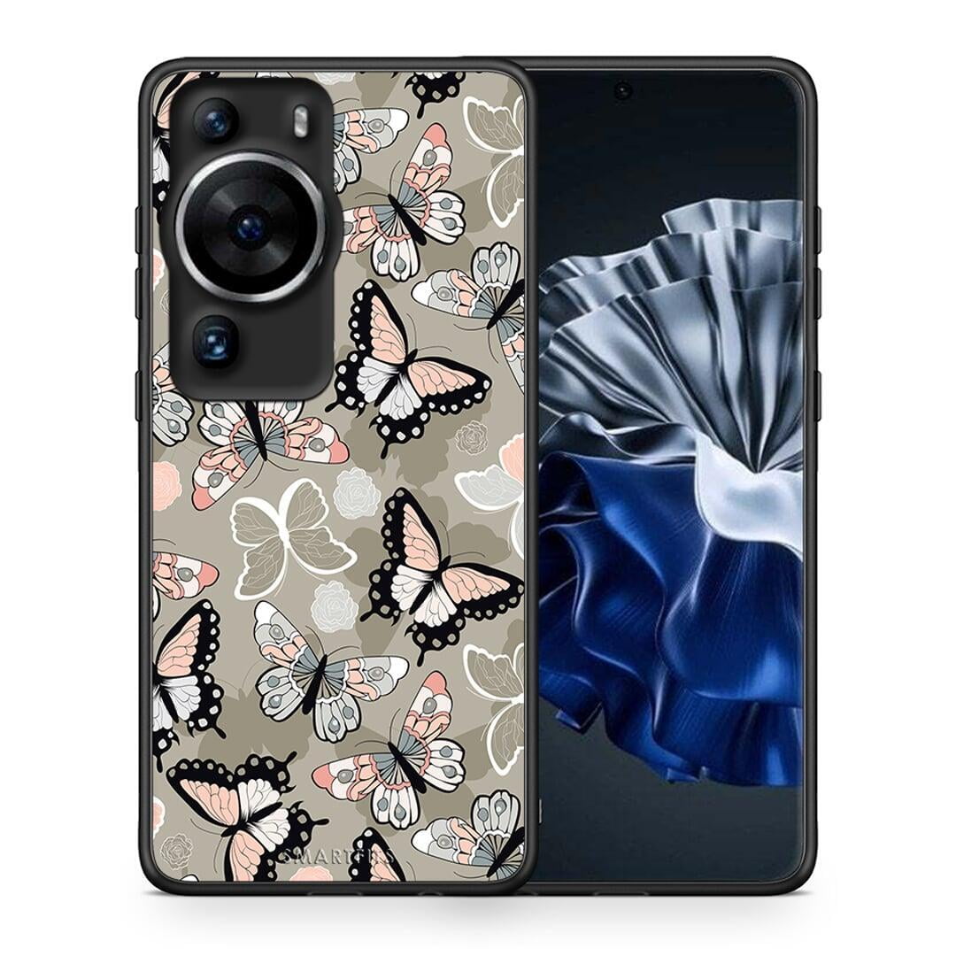 Θήκη Huawei P60 Pro Boho Butterflies από τη Smartfits με σχέδιο στο πίσω μέρος και μαύρο περίβλημα | Huawei P60 Pro Boho Butterflies Case with Colorful Back and Black Bezels