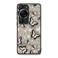 Thumbnail for Θήκη Huawei P60 Pro Boho Butterflies από τη Smartfits με σχέδιο στο πίσω μέρος και μαύρο περίβλημα | Huawei P60 Pro Boho Butterflies Case with Colorful Back and Black Bezels