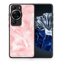 Thumbnail for Θήκη Huawei P60 Pro Boho Pink Feather από τη Smartfits με σχέδιο στο πίσω μέρος και μαύρο περίβλημα | Huawei P60 Pro Boho Pink Feather Case with Colorful Back and Black Bezels