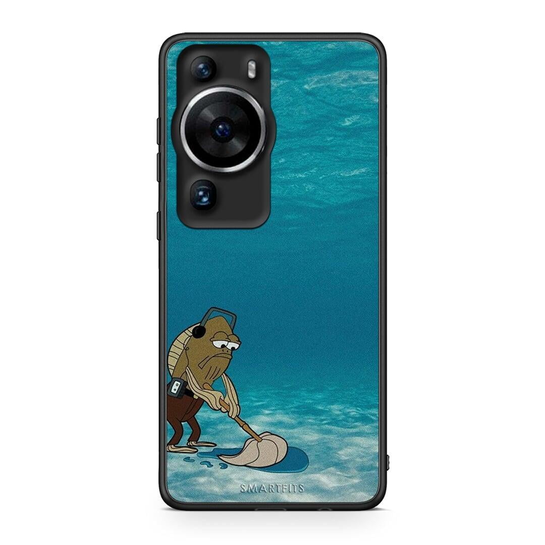 Θήκη Huawei P60 Pro Clean The Ocean από τη Smartfits με σχέδιο στο πίσω μέρος και μαύρο περίβλημα | Huawei P60 Pro Clean The Ocean Case with Colorful Back and Black Bezels