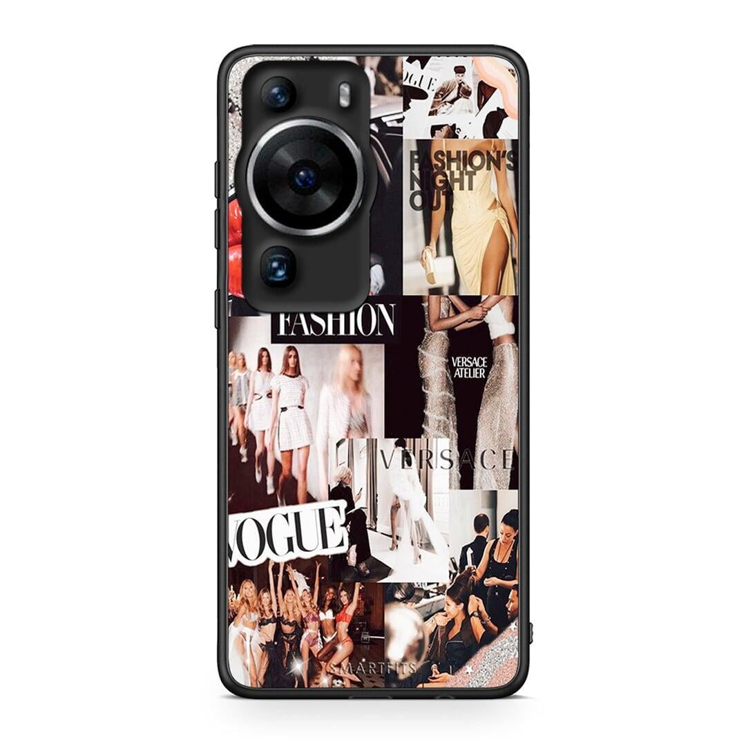Θήκη Huawei P60 Pro Collage Fashion από τη Smartfits με σχέδιο στο πίσω μέρος και μαύρο περίβλημα | Huawei P60 Pro Collage Fashion Case with Colorful Back and Black Bezels