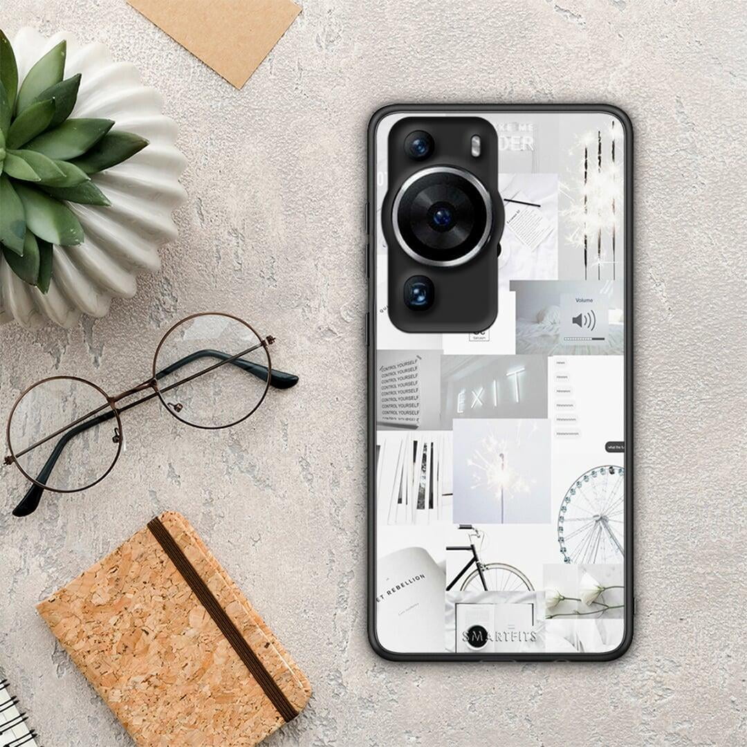 Θήκη Huawei P60 Pro Collage Make Me Wonder από τη Smartfits με σχέδιο στο πίσω μέρος και μαύρο περίβλημα | Huawei P60 Pro Collage Make Me Wonder Case with Colorful Back and Black Bezels