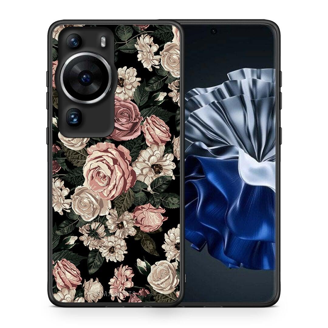 Θήκη Huawei P60 Pro Flower Wild Roses από τη Smartfits με σχέδιο στο πίσω μέρος και μαύρο περίβλημα | Huawei P60 Pro Flower Wild Roses Case with Colorful Back and Black Bezels