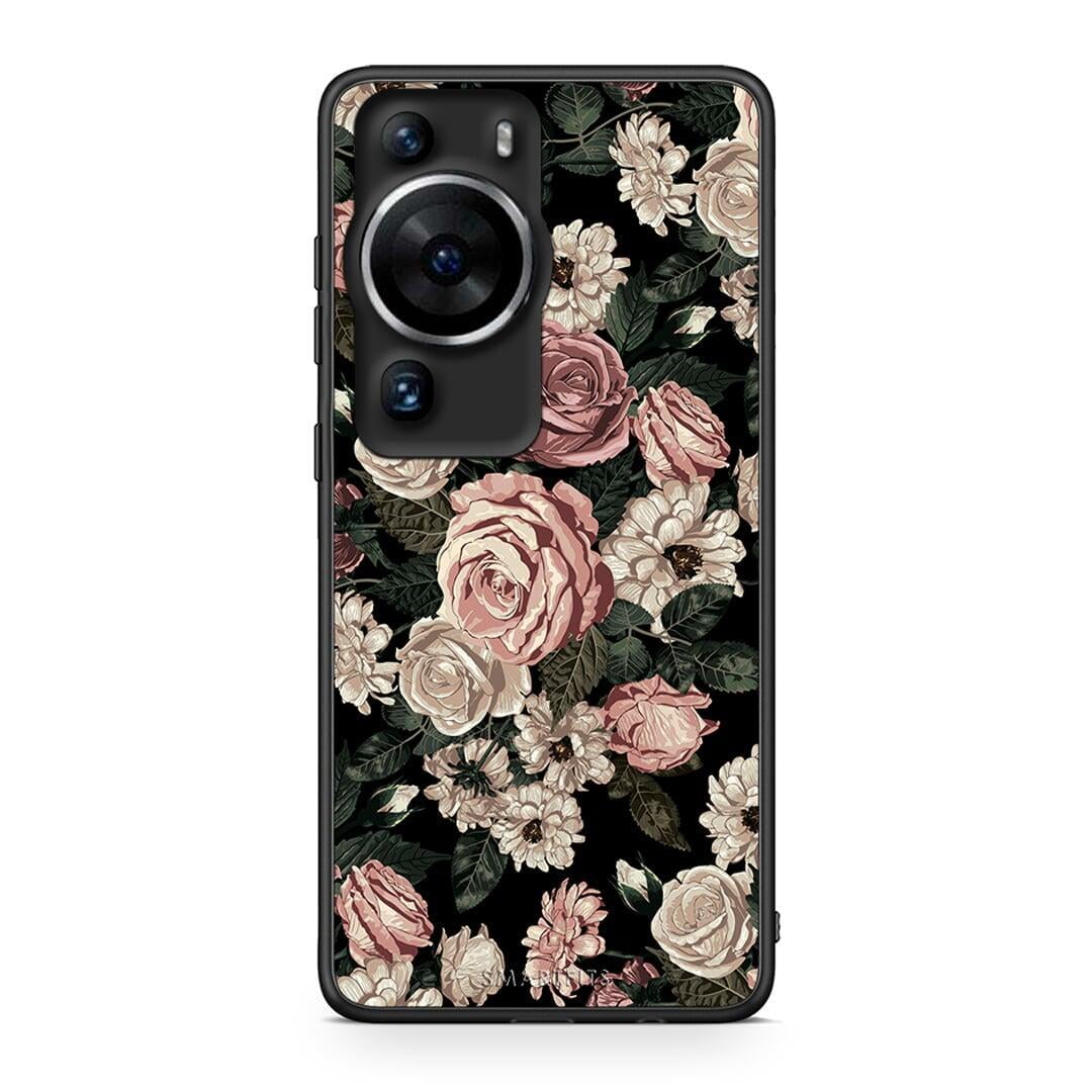 Θήκη Huawei P60 Pro Flower Wild Roses από τη Smartfits με σχέδιο στο πίσω μέρος και μαύρο περίβλημα | Huawei P60 Pro Flower Wild Roses Case with Colorful Back and Black Bezels