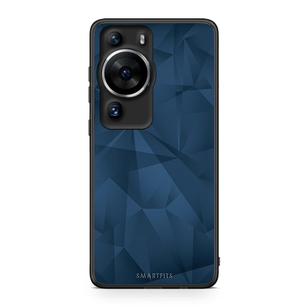 Θήκη Huawei P60 Pro Geometric Blue Abstract από τη Smartfits με σχέδιο στο πίσω μέρος και μαύρο περίβλημα | Huawei P60 Pro Geometric Blue Abstract Case with Colorful Back and Black Bezels