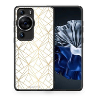 Thumbnail for Θήκη Huawei P60 Pro Geometric Luxury White από τη Smartfits με σχέδιο στο πίσω μέρος και μαύρο περίβλημα | Huawei P60 Pro Geometric Luxury White Case with Colorful Back and Black Bezels