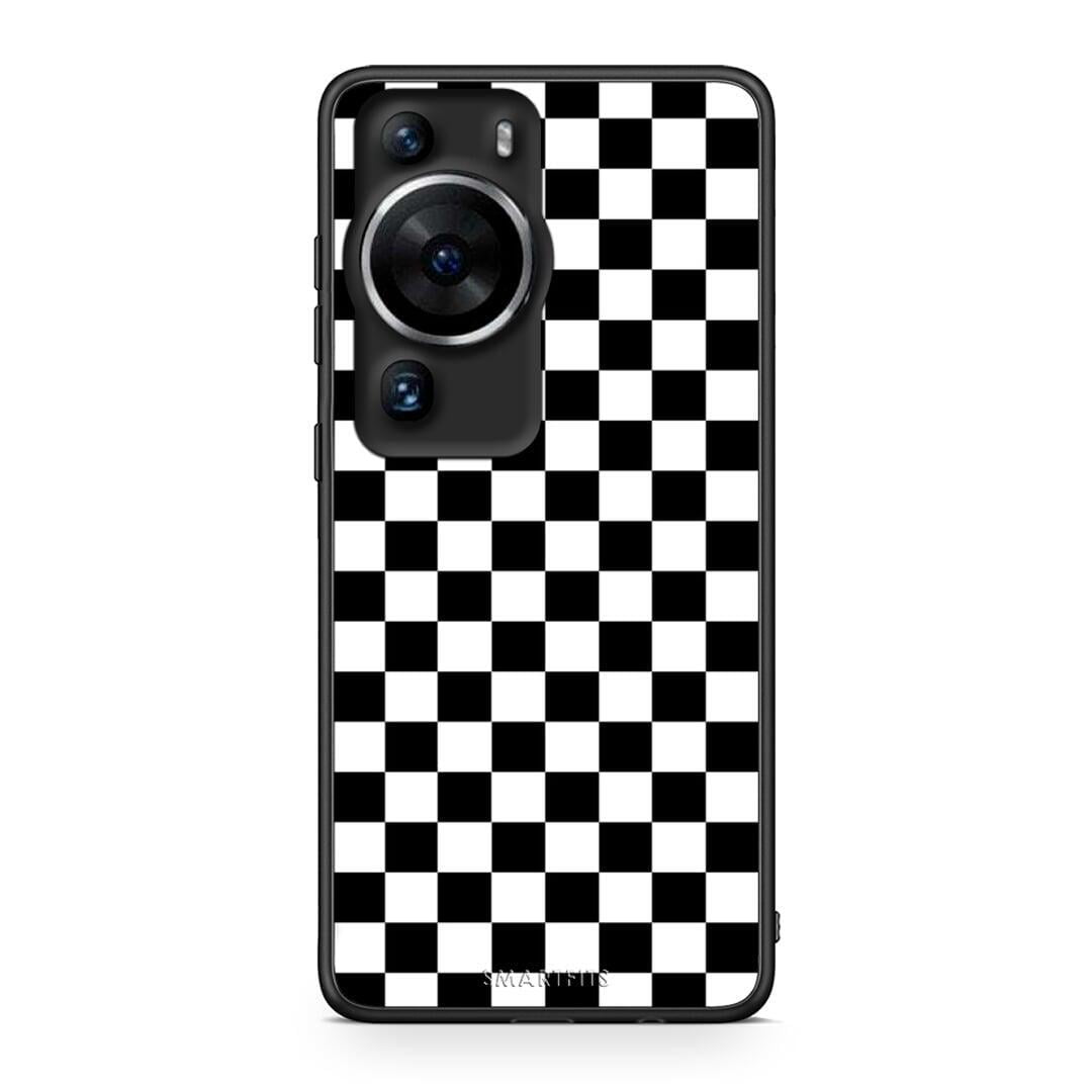 Θήκη Huawei P60 Pro Geometric Squares από τη Smartfits με σχέδιο στο πίσω μέρος και μαύρο περίβλημα | Huawei P60 Pro Geometric Squares Case with Colorful Back and Black Bezels
