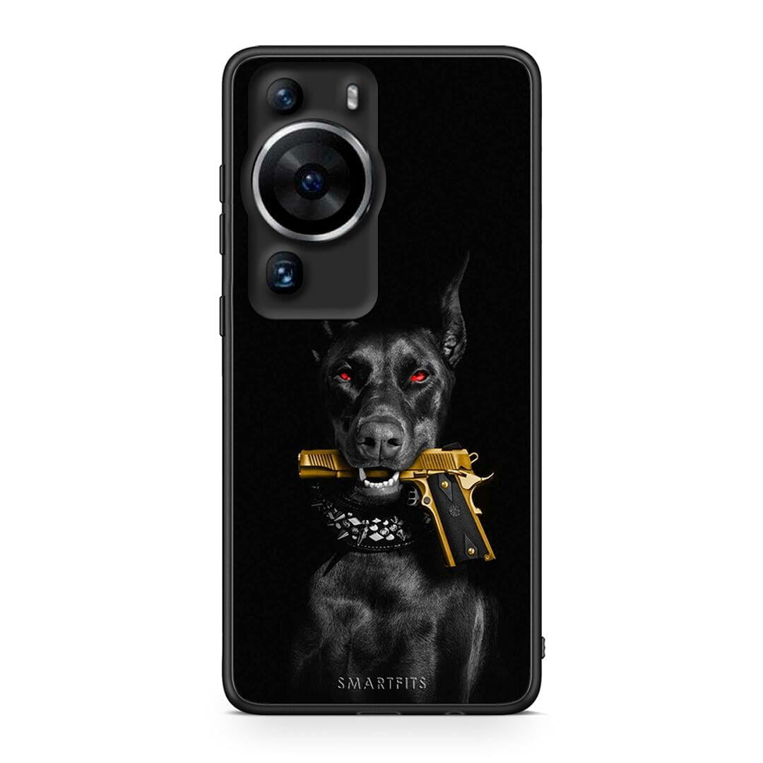 Θήκη Huawei P60 Pro Golden Gun από τη Smartfits με σχέδιο στο πίσω μέρος και μαύρο περίβλημα | Huawei P60 Pro Golden Gun Case with Colorful Back and Black Bezels