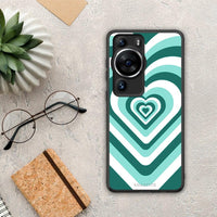 Thumbnail for Θήκη Huawei P60 Pro Green Hearts από τη Smartfits με σχέδιο στο πίσω μέρος και μαύρο περίβλημα | Huawei P60 Pro Green Hearts Case with Colorful Back and Black Bezels
