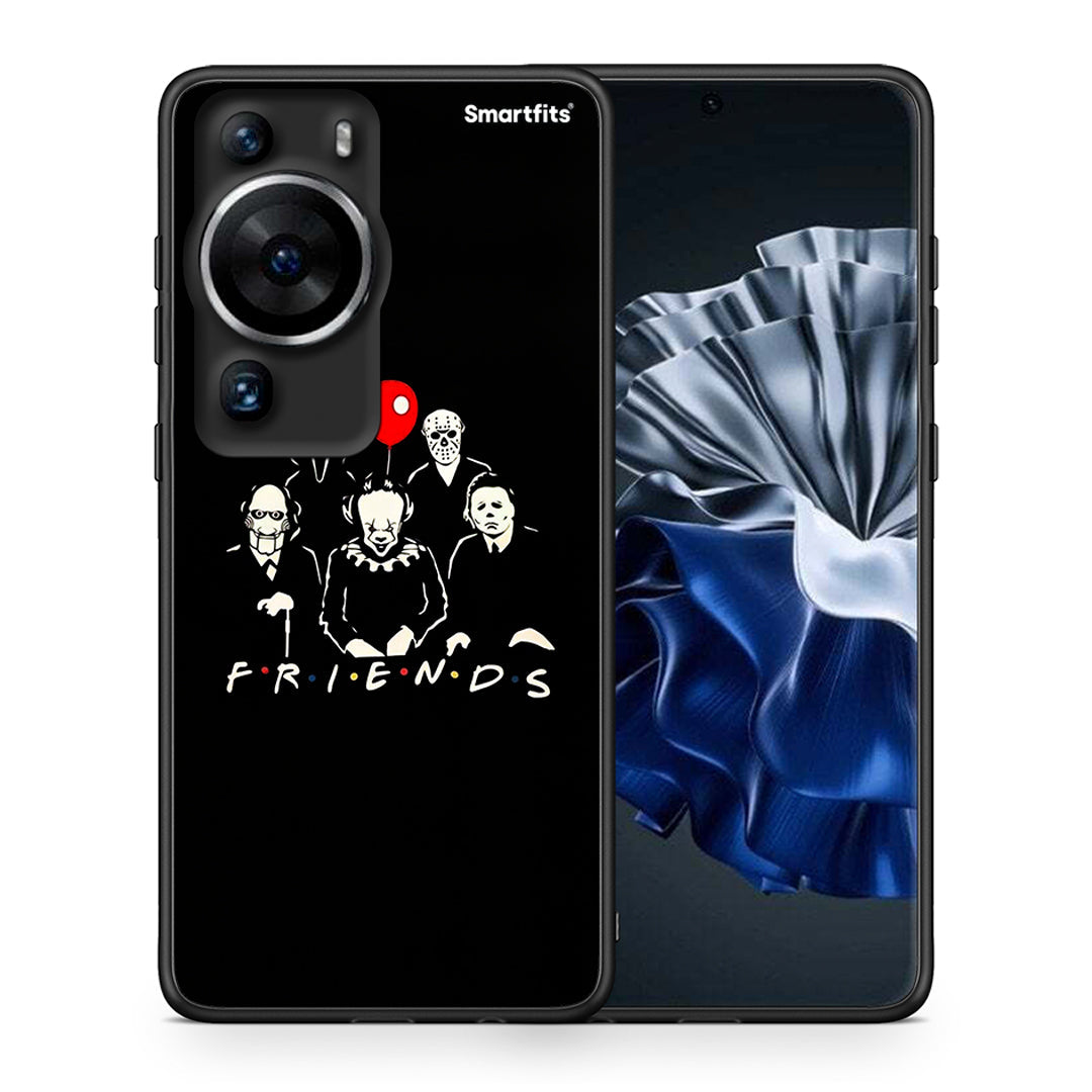 Θήκη Huawei P60 Pro Halloween Friends από τη Smartfits με σχέδιο στο πίσω μέρος και μαύρο περίβλημα | Huawei P60 Pro Halloween Friends Case with Colorful Back and Black Bezels