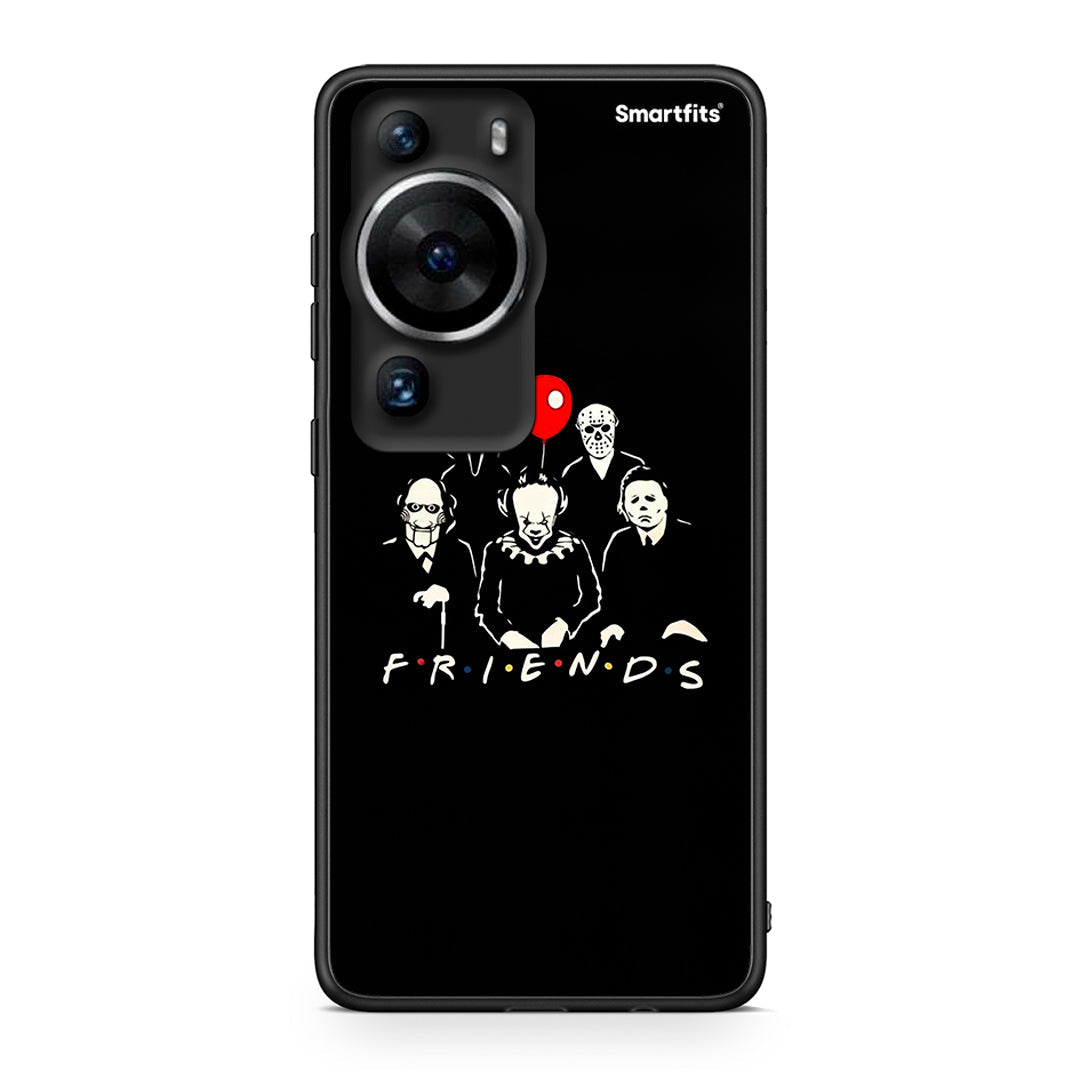 Θήκη Huawei P60 Pro Halloween Friends από τη Smartfits με σχέδιο στο πίσω μέρος και μαύρο περίβλημα | Huawei P60 Pro Halloween Friends Case with Colorful Back and Black Bezels