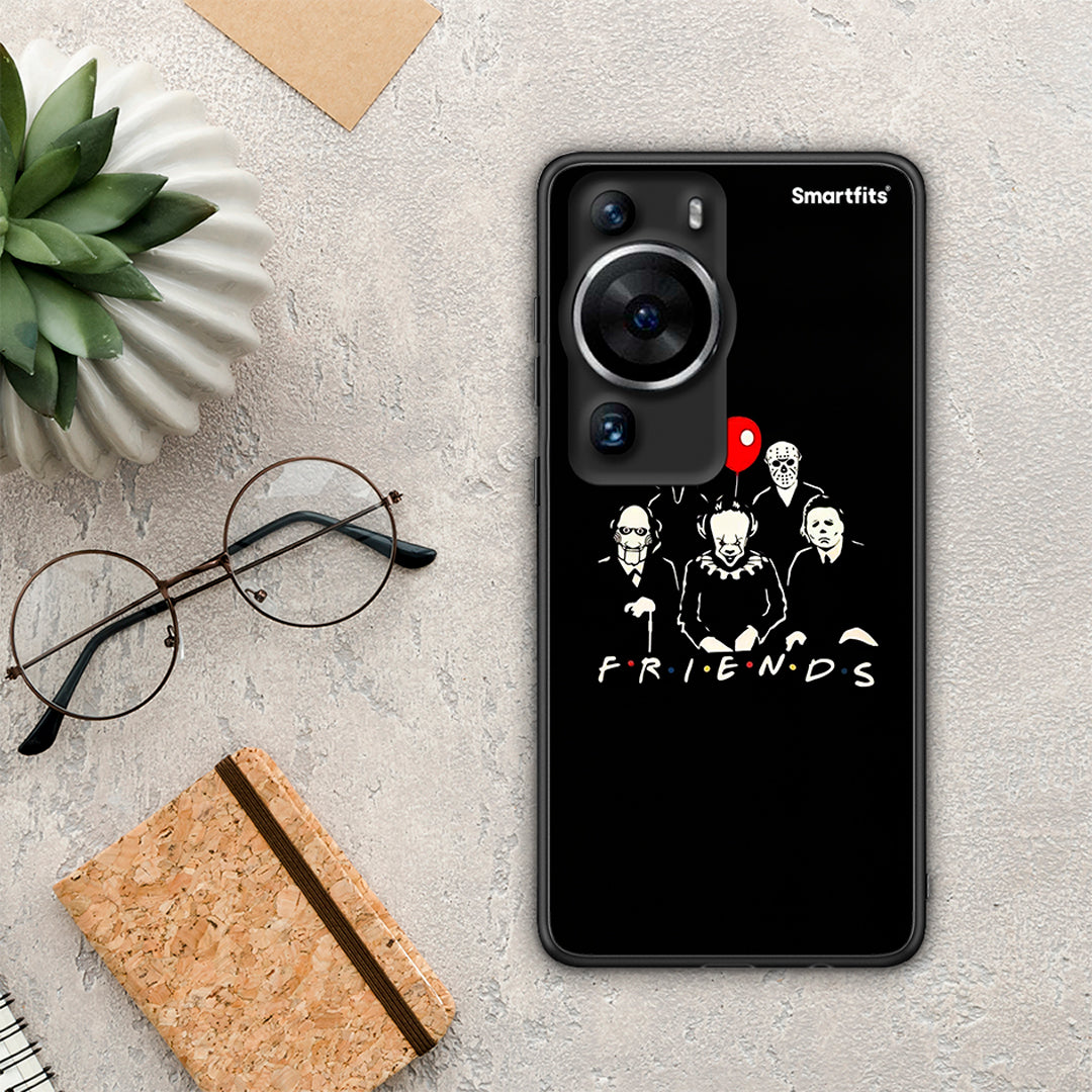 Θήκη Huawei P60 Pro Halloween Friends από τη Smartfits με σχέδιο στο πίσω μέρος και μαύρο περίβλημα | Huawei P60 Pro Halloween Friends Case with Colorful Back and Black Bezels