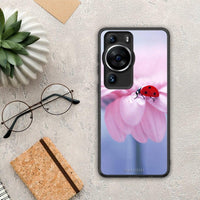 Thumbnail for Θήκη Huawei P60 Pro Ladybug Flower από τη Smartfits με σχέδιο στο πίσω μέρος και μαύρο περίβλημα | Huawei P60 Pro Ladybug Flower Case with Colorful Back and Black Bezels