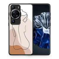 Thumbnail for Θήκη Huawei P60 Pro LineArt Woman από τη Smartfits με σχέδιο στο πίσω μέρος και μαύρο περίβλημα | Huawei P60 Pro LineArt Woman Case with Colorful Back and Black Bezels