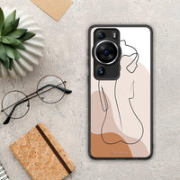 Thumbnail for Θήκη Huawei P60 Pro LineArt Woman από τη Smartfits με σχέδιο στο πίσω μέρος και μαύρο περίβλημα | Huawei P60 Pro LineArt Woman Case with Colorful Back and Black Bezels