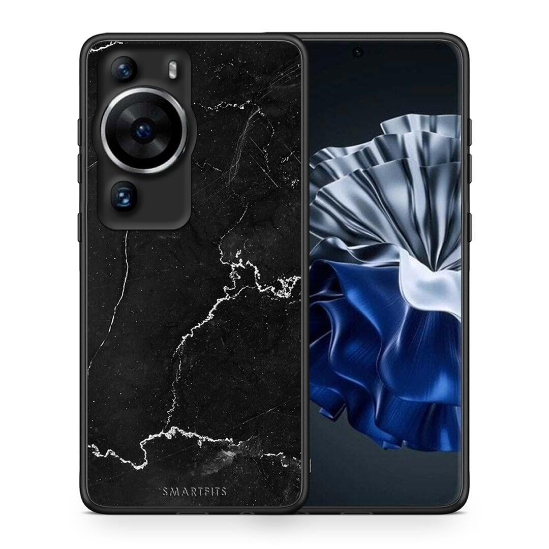Θήκη Huawei P60 Pro Marble Black από τη Smartfits με σχέδιο στο πίσω μέρος και μαύρο περίβλημα | Huawei P60 Pro Marble Black Case with Colorful Back and Black Bezels