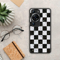 Thumbnail for Θήκη Huawei P60 Pro Marble Square Geometric από τη Smartfits με σχέδιο στο πίσω μέρος και μαύρο περίβλημα | Huawei P60 Pro Marble Square Geometric Case with Colorful Back and Black Bezels