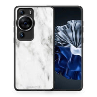 Thumbnail for Θήκη Huawei P60 Pro Marble White από τη Smartfits με σχέδιο στο πίσω μέρος και μαύρο περίβλημα | Huawei P60 Pro Marble White Case with Colorful Back and Black Bezels