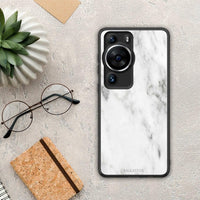 Thumbnail for Θήκη Huawei P60 Pro Marble White από τη Smartfits με σχέδιο στο πίσω μέρος και μαύρο περίβλημα | Huawei P60 Pro Marble White Case with Colorful Back and Black Bezels