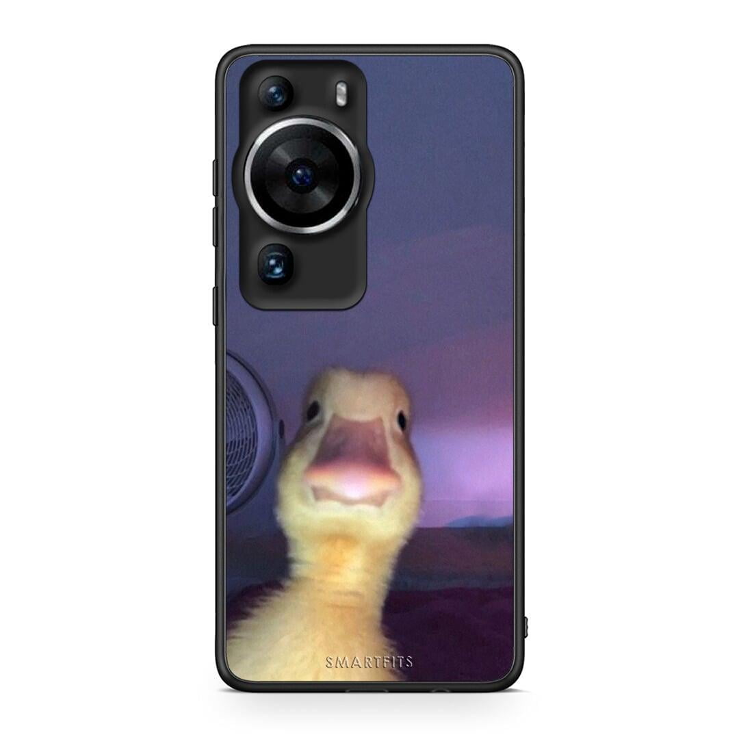 Θήκη Huawei P60 Pro Meme Duck από τη Smartfits με σχέδιο στο πίσω μέρος και μαύρο περίβλημα | Huawei P60 Pro Meme Duck Case with Colorful Back and Black Bezels