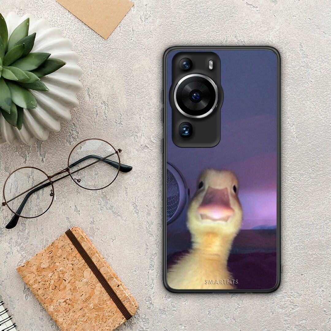 Θήκη Huawei P60 Pro Meme Duck από τη Smartfits με σχέδιο στο πίσω μέρος και μαύρο περίβλημα | Huawei P60 Pro Meme Duck Case with Colorful Back and Black Bezels