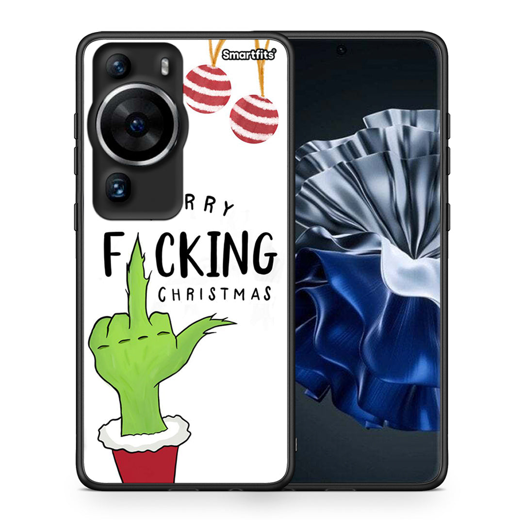 Θήκη Huawei P60 Pro Merry F Xmas από τη Smartfits με σχέδιο στο πίσω μέρος και μαύρο περίβλημα | Huawei P60 Pro Merry F Xmas Case with Colorful Back and Black Bezels