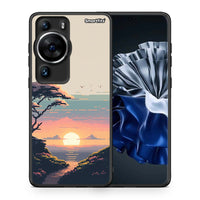 Thumbnail for Θήκη Huawei P60 Pro Pixel Sunset από τη Smartfits με σχέδιο στο πίσω μέρος και μαύρο περίβλημα | Huawei P60 Pro Pixel Sunset Case with Colorful Back and Black Bezels