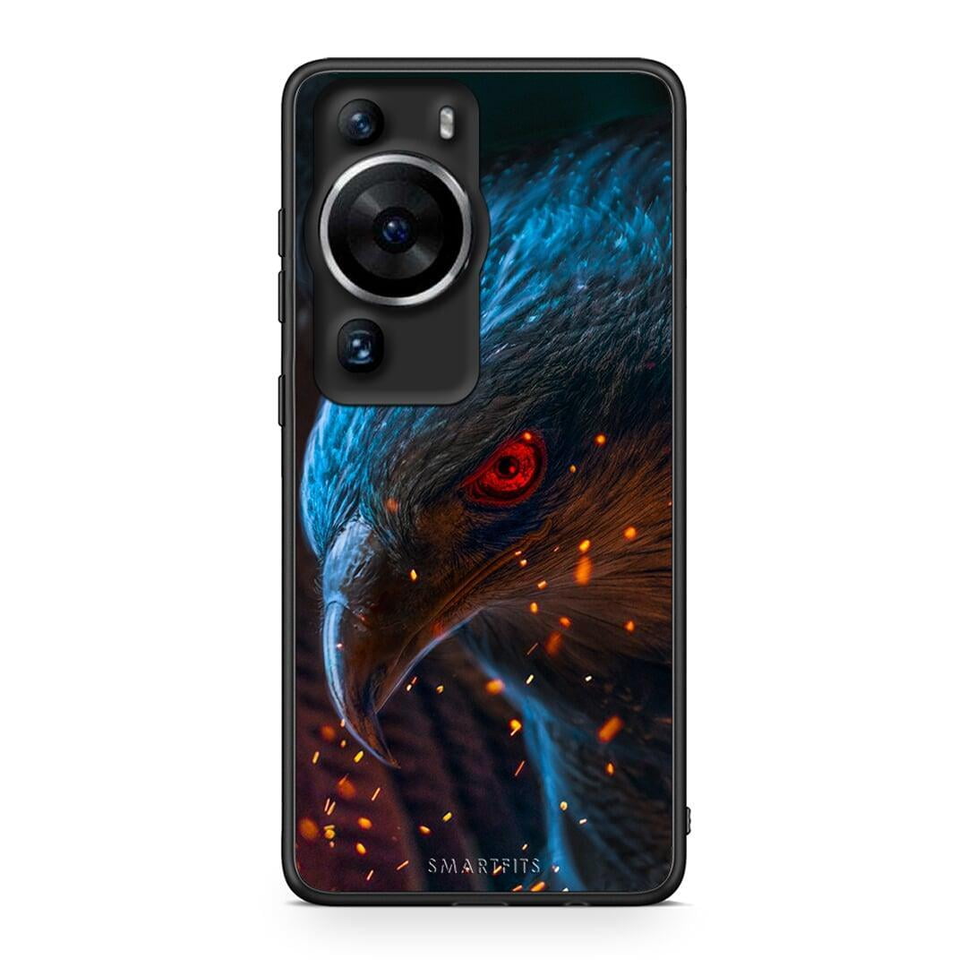 Θήκη Huawei P60 Pro PopArt Eagle από τη Smartfits με σχέδιο στο πίσω μέρος και μαύρο περίβλημα | Huawei P60 Pro PopArt Eagle Case with Colorful Back and Black Bezels