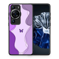 Thumbnail for Θήκη Huawei P60 Pro Purple Mariposa από τη Smartfits με σχέδιο στο πίσω μέρος και μαύρο περίβλημα | Huawei P60 Pro Purple Mariposa Case with Colorful Back and Black Bezels