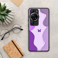 Thumbnail for Θήκη Huawei P60 Pro Purple Mariposa από τη Smartfits με σχέδιο στο πίσω μέρος και μαύρο περίβλημα | Huawei P60 Pro Purple Mariposa Case with Colorful Back and Black Bezels