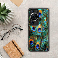 Thumbnail for Θήκη Huawei P60 Pro Real Peacock Feathers από τη Smartfits με σχέδιο στο πίσω μέρος και μαύρο περίβλημα | Huawei P60 Pro Real Peacock Feathers Case with Colorful Back and Black Bezels