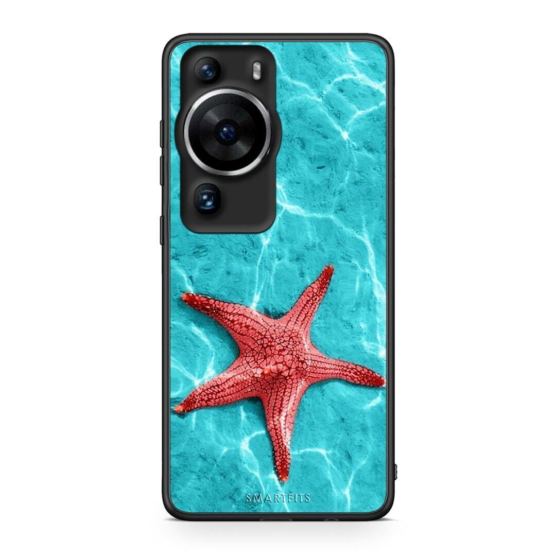 Θήκη Huawei P60 Pro Red Starfish από τη Smartfits με σχέδιο στο πίσω μέρος και μαύρο περίβλημα | Huawei P60 Pro Red Starfish Case with Colorful Back and Black Bezels